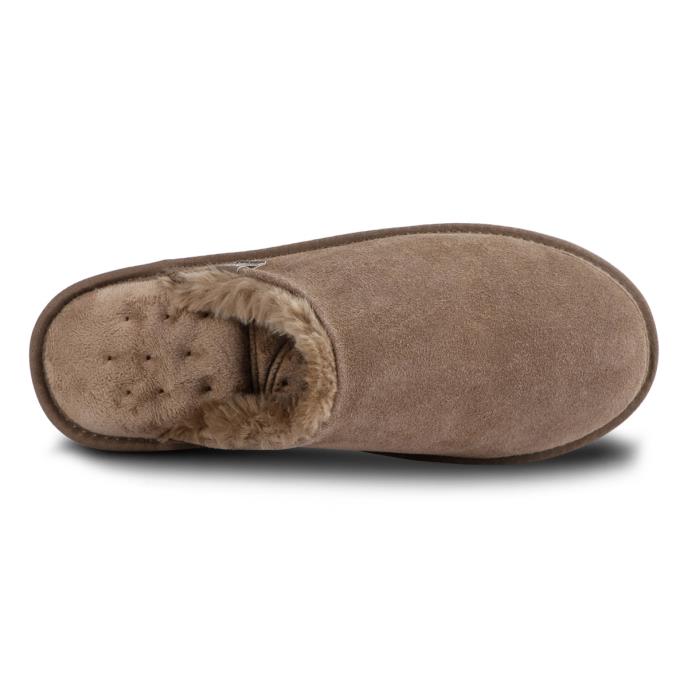 Isotoner® Mens Real Suede Mule With Water Repellency  Sand Extra Image 4